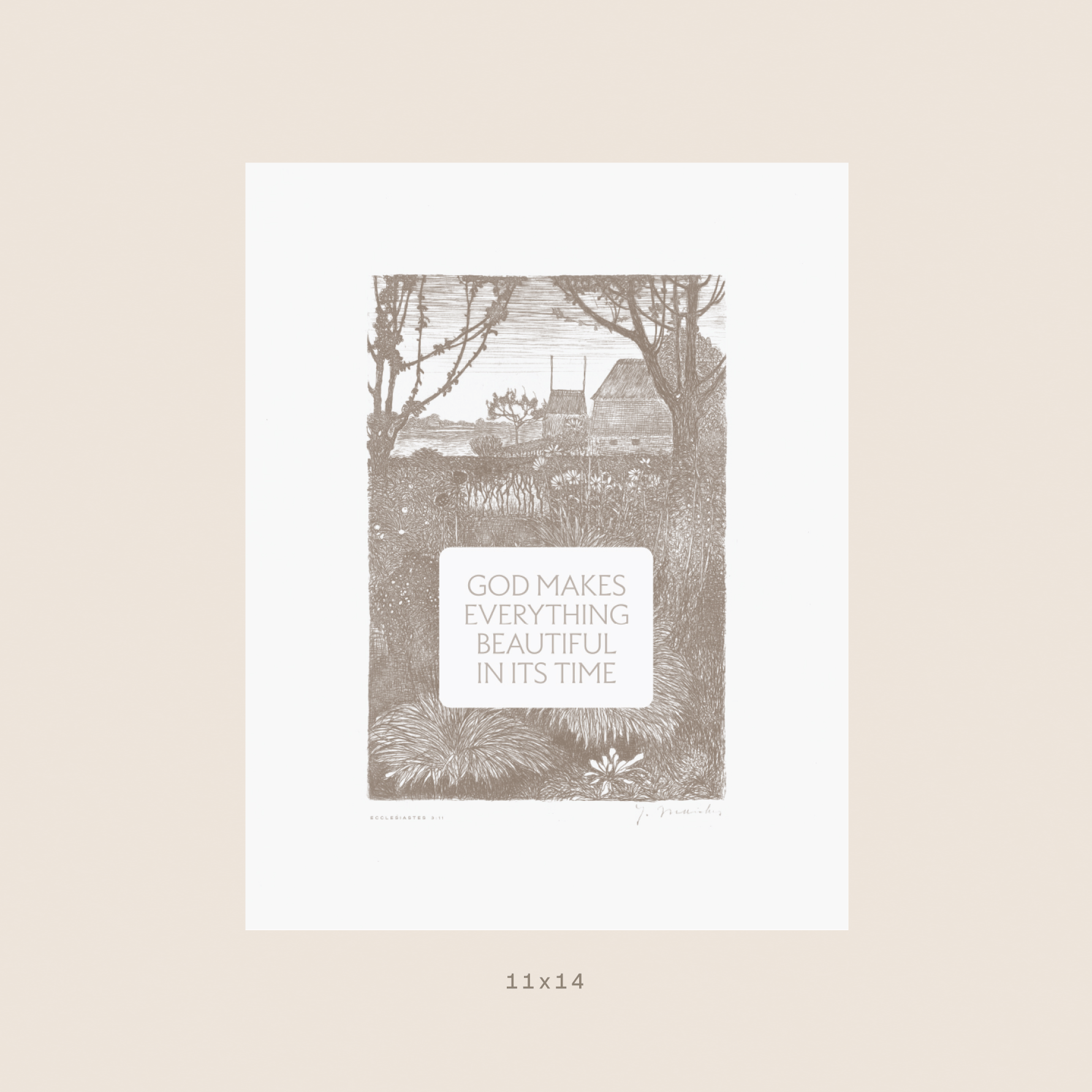 Everything Beautiful in Its Time — Ecclesiastes 3:11 Christian Art Print