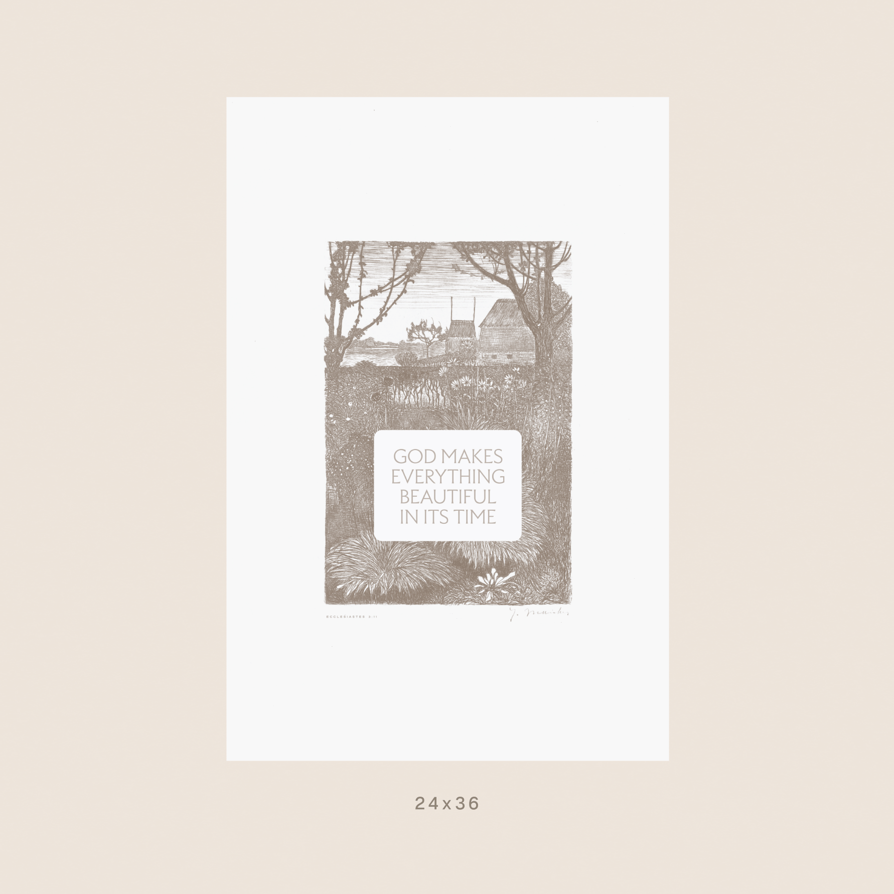 Everything Beautiful in Its Time — Ecclesiastes 3:11 Christian Art Print