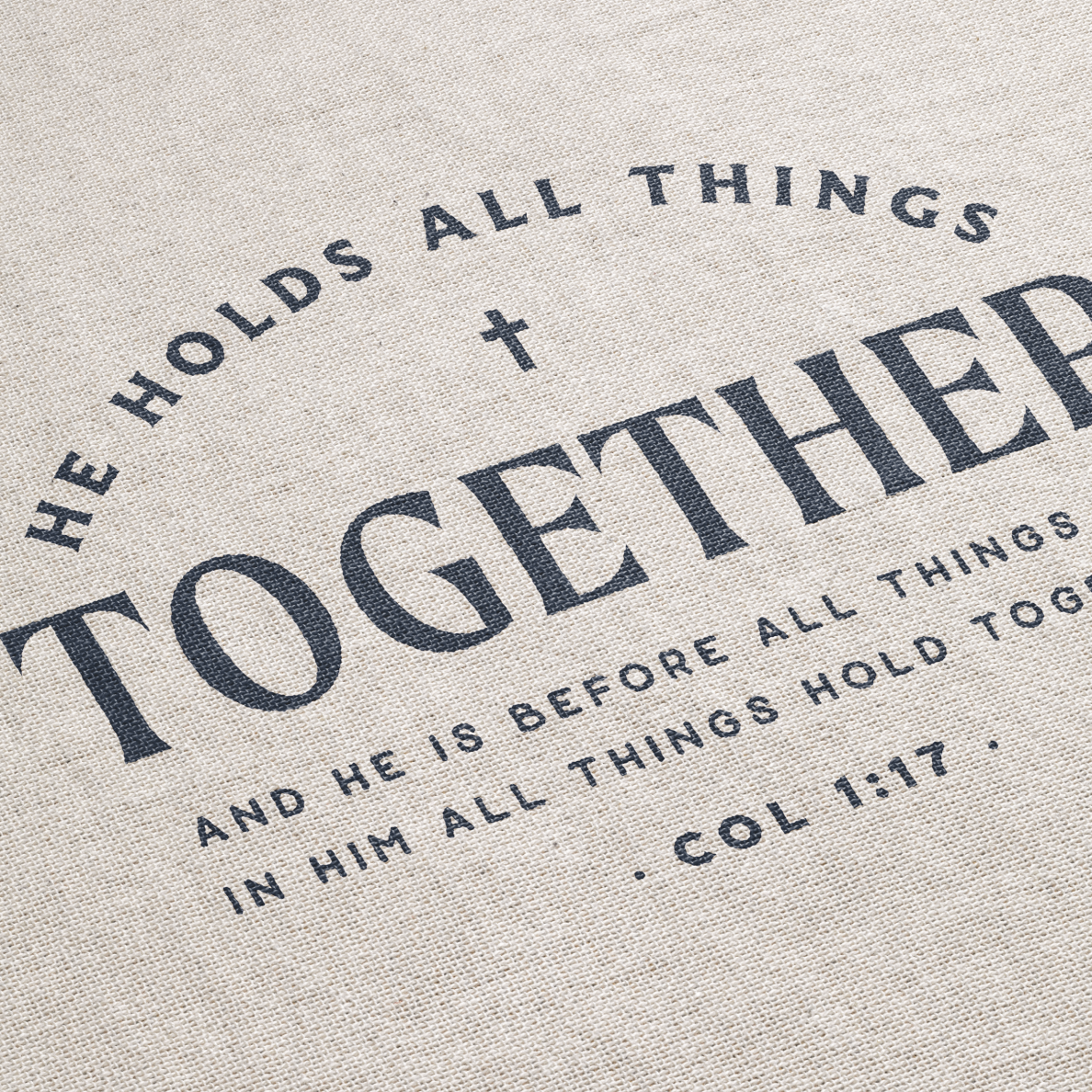 Text on a textured background with religious quote