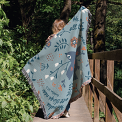 Woman holding blanket