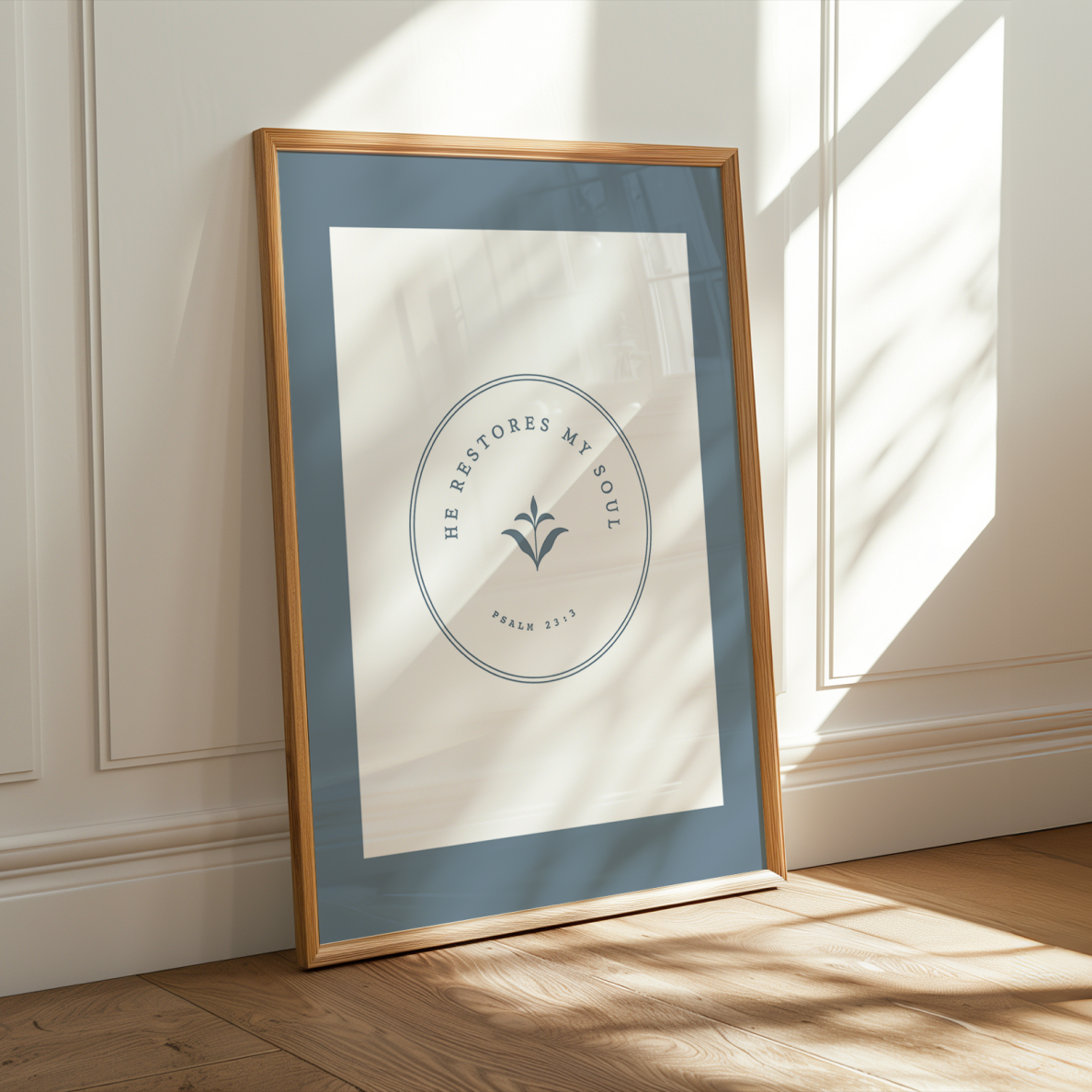 He Restores My Soul — Psalm 23:3 Christian Art Print