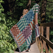 Christian throw blanket with House of Faith text, featuring a cozy, neutral-toned design perfect for faith-filled home decor or gifting.