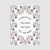 Motivational poster with floral design and text on a light gray background