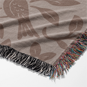 Pink Christian woven blanket with the phrase “It is well with my soul,” featuring birds and floral design; 100% cotton throw with fringe for comfort, faith, and home decor.