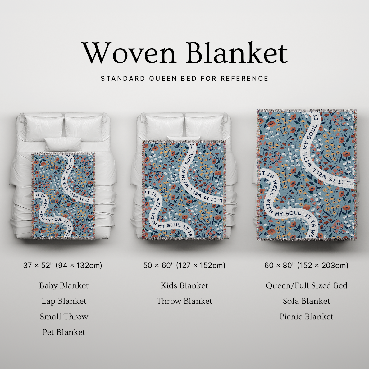 It Is Well With My Soul Woven Blanket – Meadow Bloom