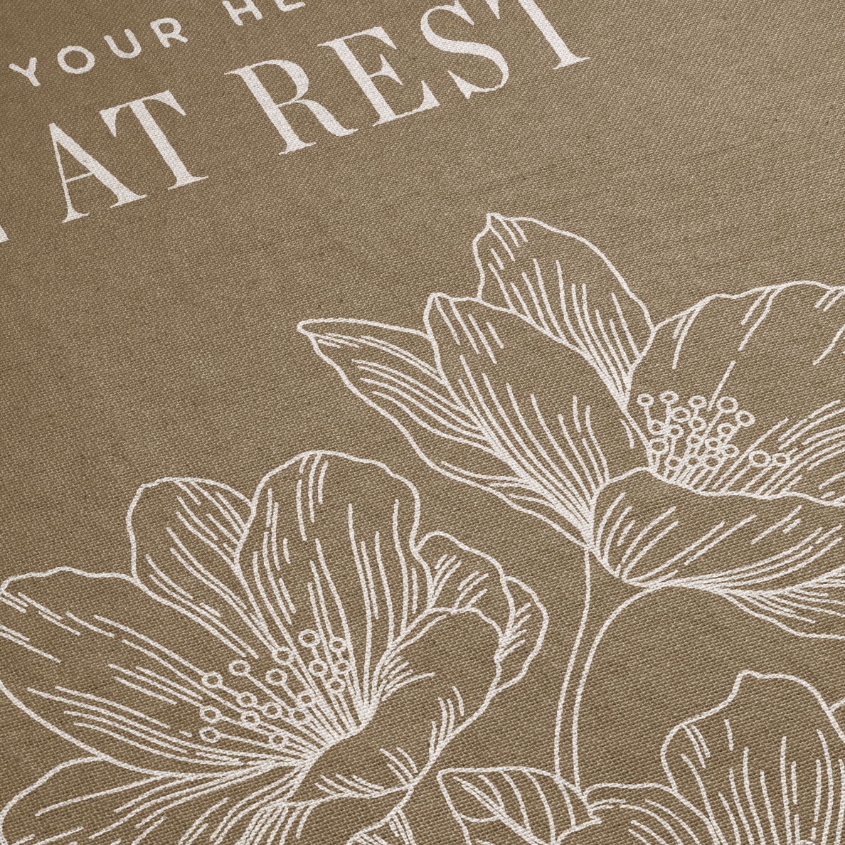 Floral design with text on a brown background