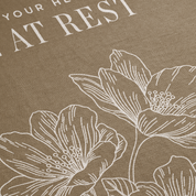 Floral design with text on a brown background
