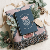 Love Is Patient Gift Set – 1 Corinthians 13:4 Christian Blanket & Journal Bundle