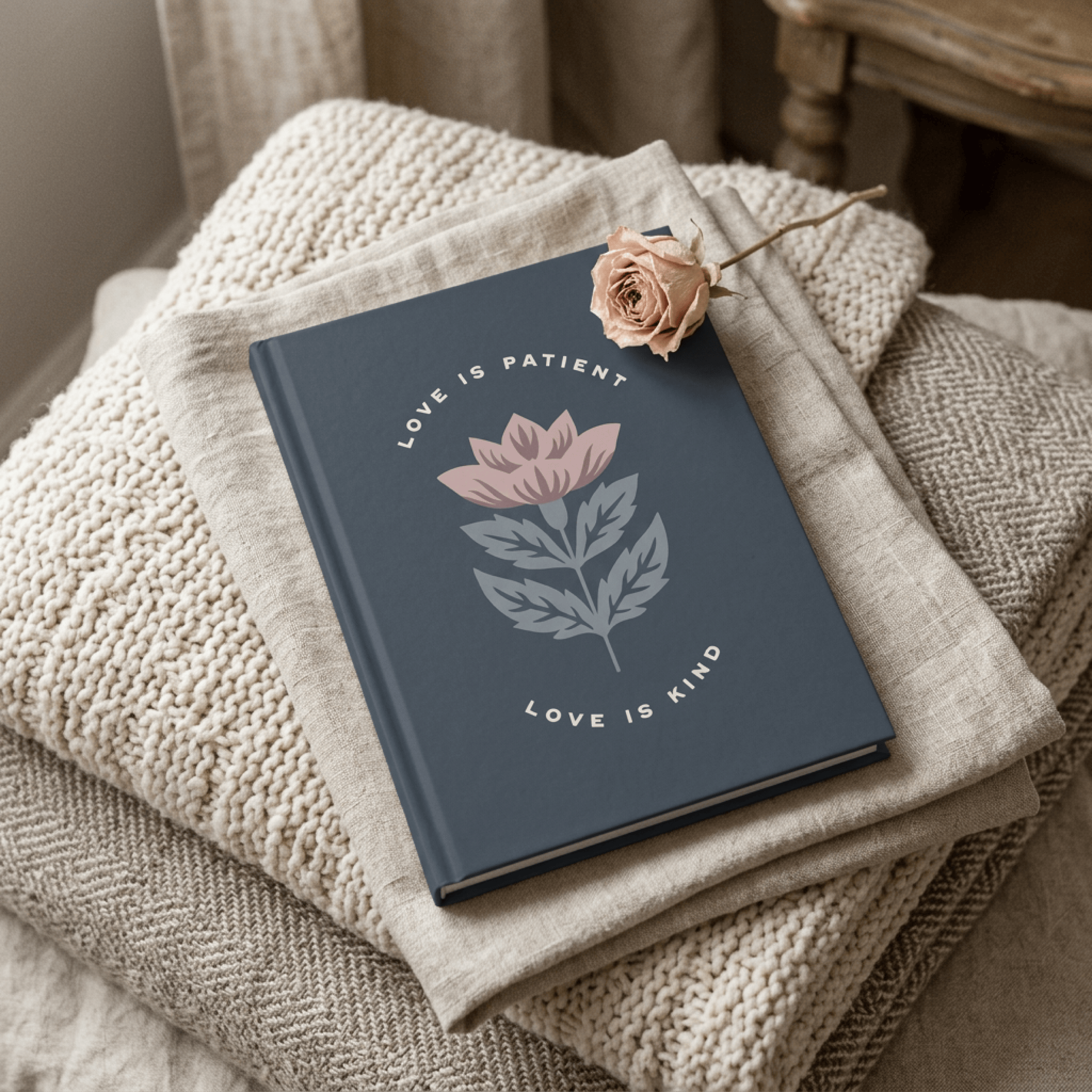 Love Is Patient, Love Is Kind Hardcover Journal – 1 Corinthians 13:4 Christian Notebook