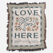 Love Lives Here Woven Blanket – Devoted Home
