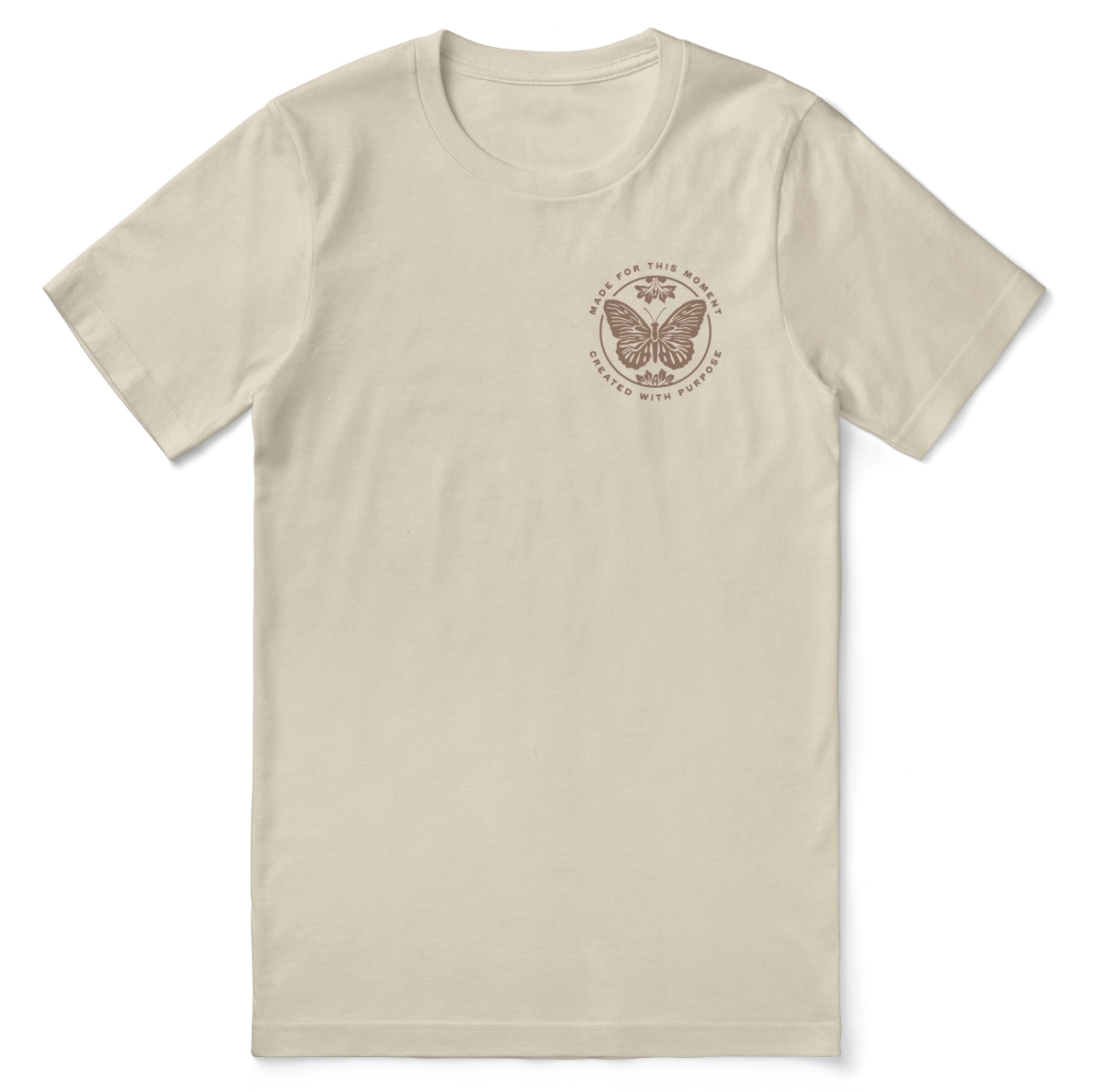 Christian t-shirt with “Made for This Moment. Created with Purpose.” A soft, unisex tee designed to inspire confidence in God’s timing and your unique calling.