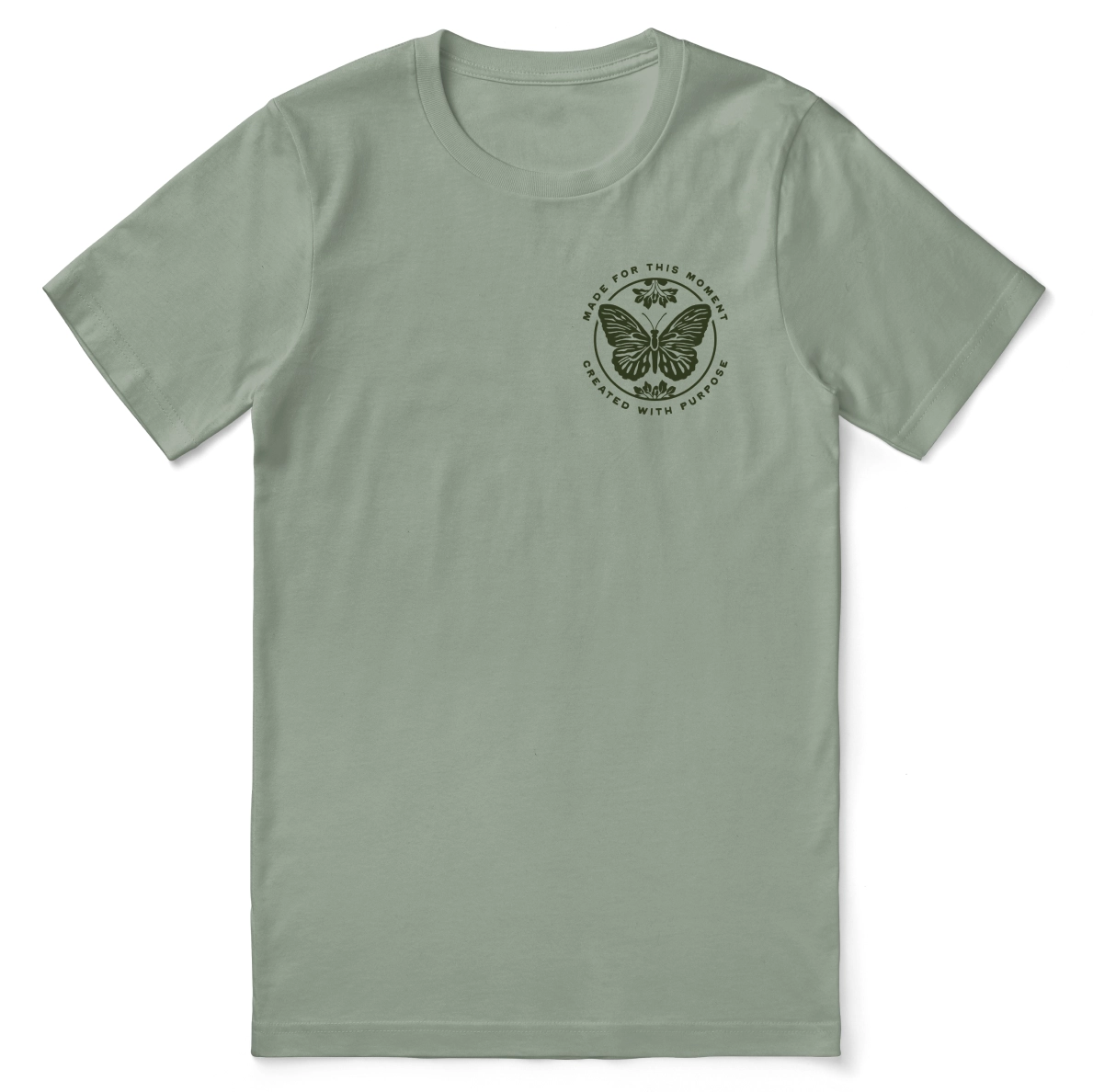 Christian t-shirt with “Made for This Moment. Created with Purpose.” A soft, unisex tee designed to inspire confidence in God’s timing and your unique calling.