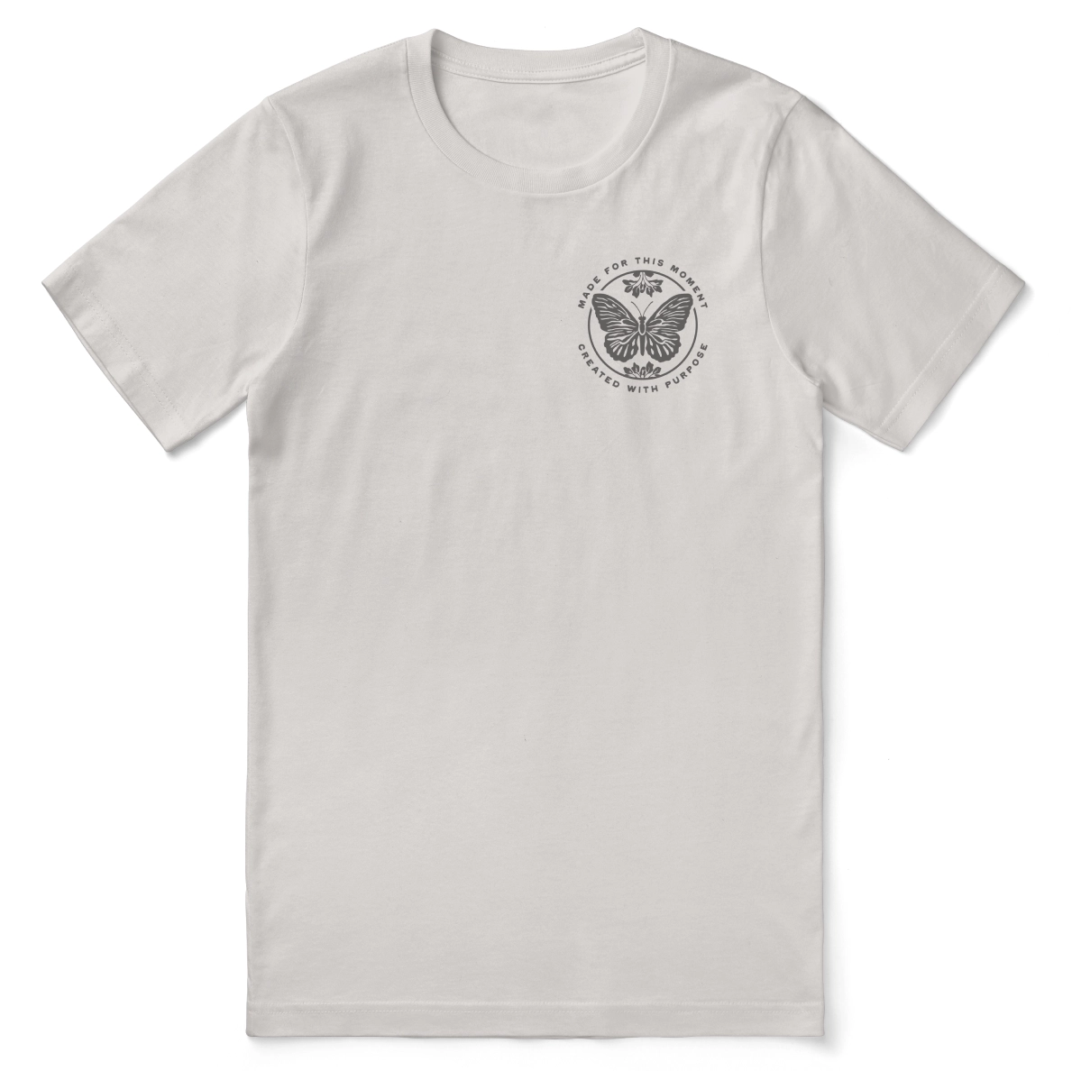 Christian t-shirt with “Made for This Moment. Created with Purpose.” A soft, unisex tee designed to inspire confidence in God’s timing and your unique calling.