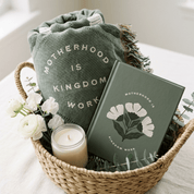 Motherhood Is Kingdom Work – Christian Blanket & Journal Gift Set for Moms