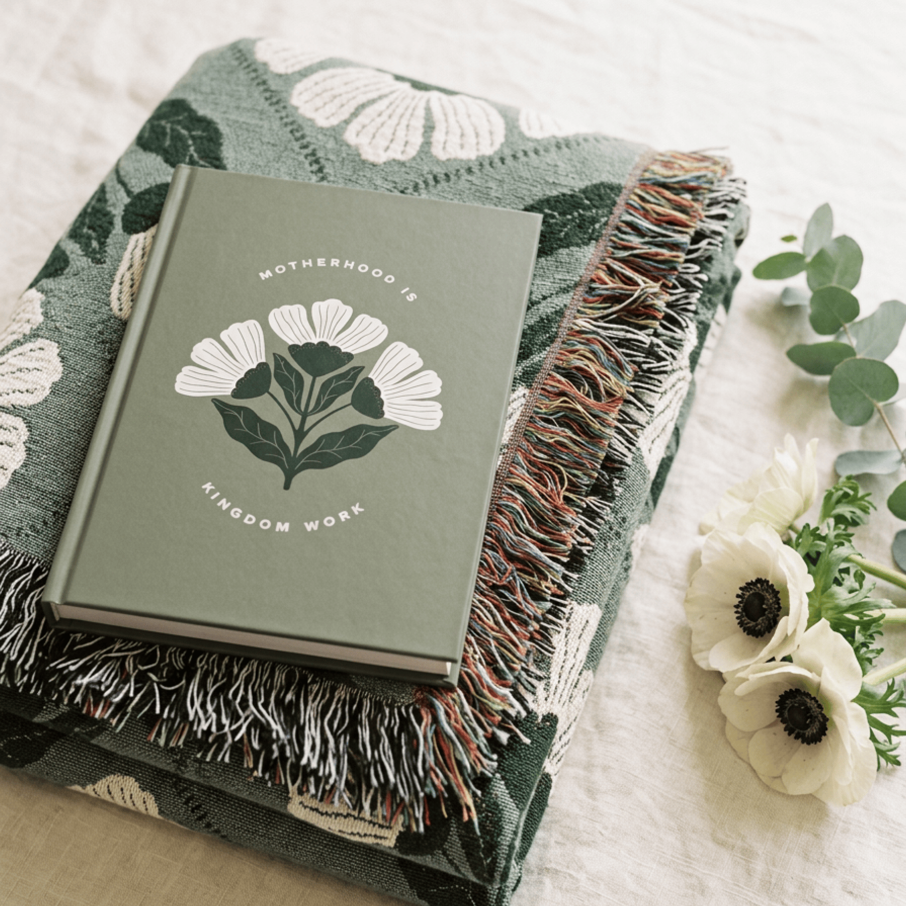 Motherhood Is Kingdom Work – Christian Blanket & Journal Gift Set for Moms