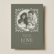 Canvas print with a family photo and motivational quote on a beige background