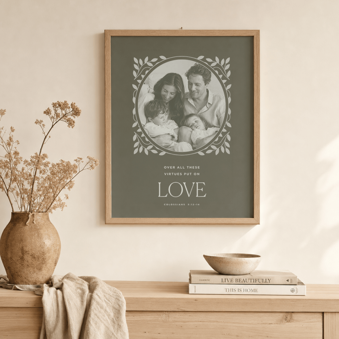 Personalized Family Portrait Print — Custom Christian Wall Art | Put On Love