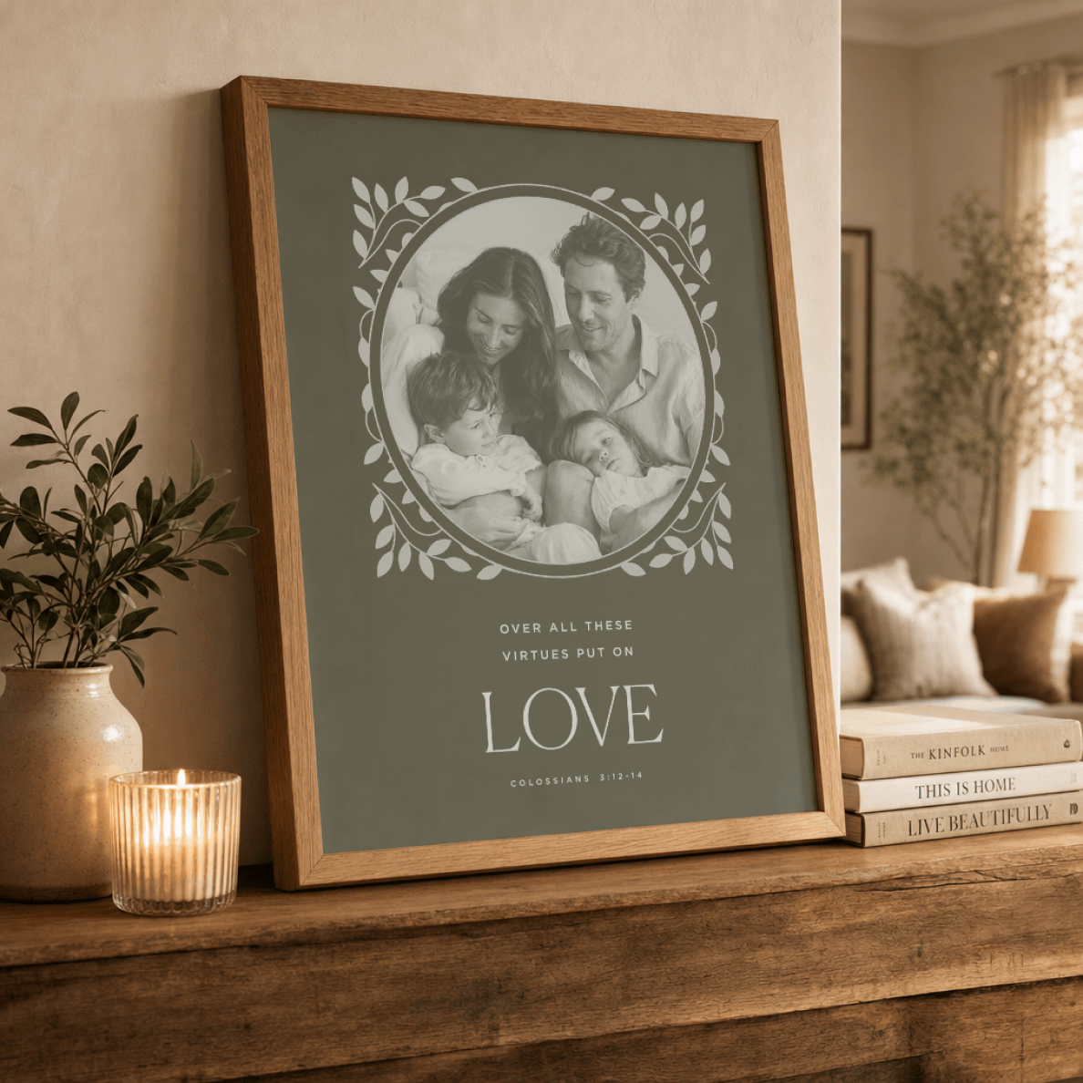 Personalized Family Portrait Print — Custom Christian Wall Art | Put On Love