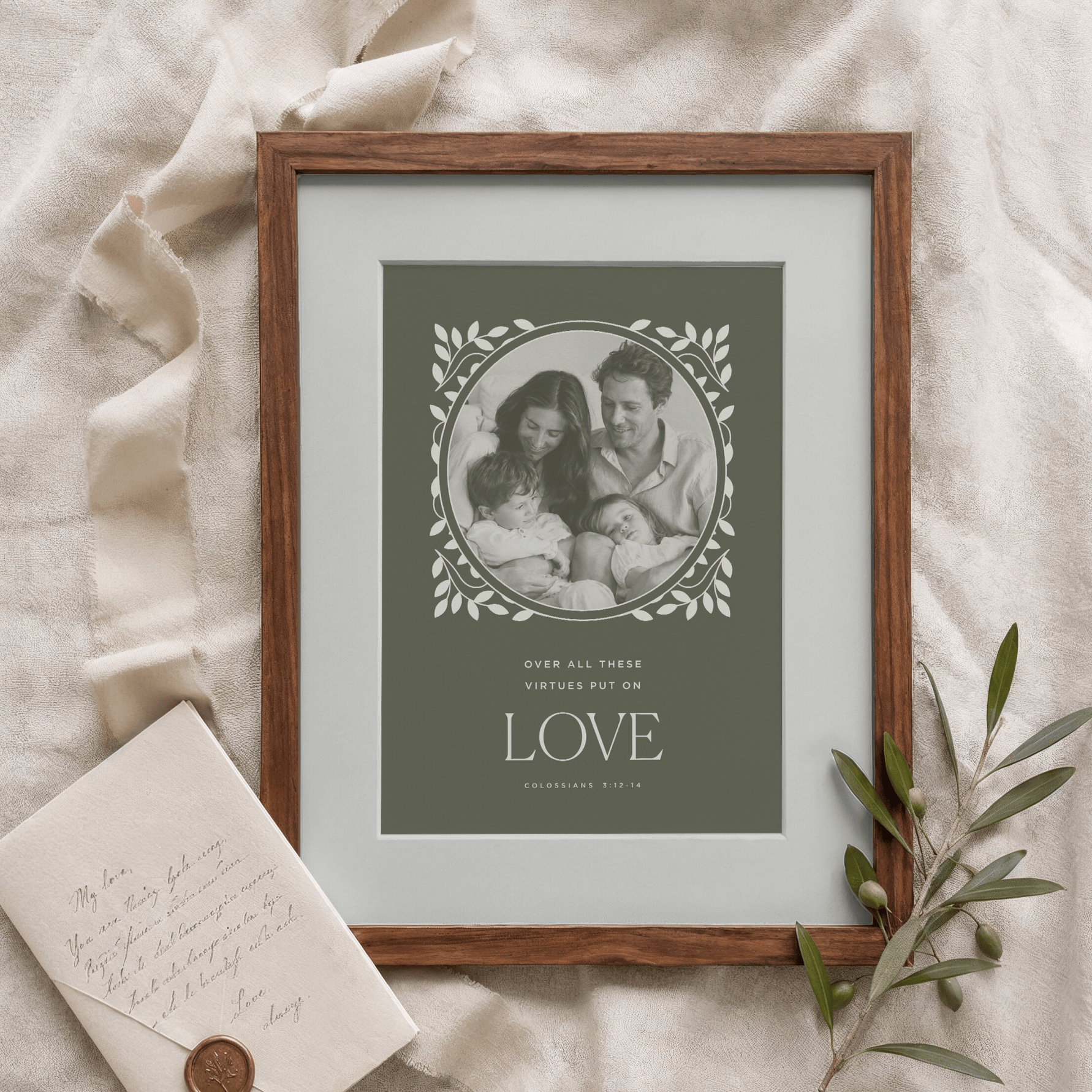 Personalized Family Portrait Print — Custom Christian Wall Art | Put On Love