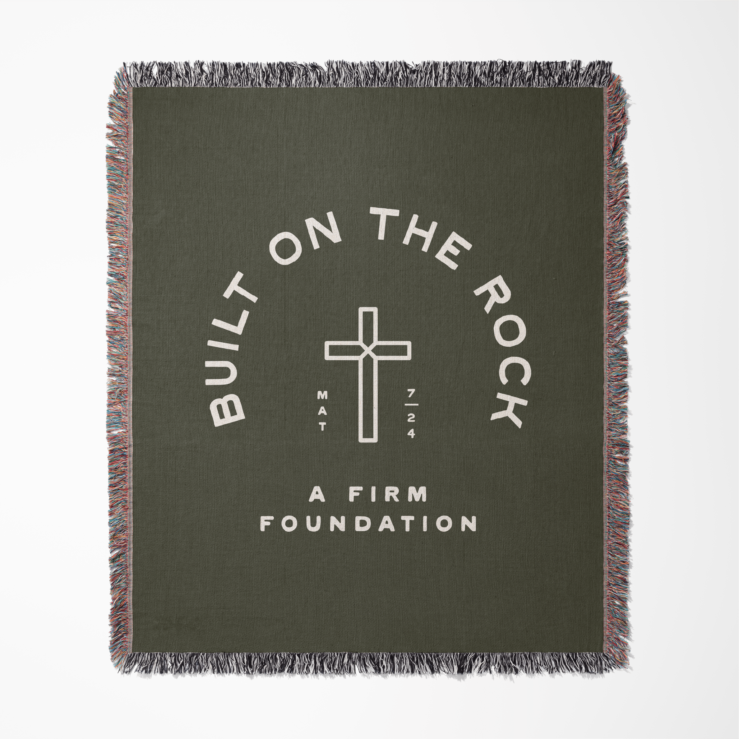 Built On The Rock A Firm Foundation Woven Blanket