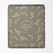 Fearfully & Wonderfully Made Woven Blanket – Psalm 139:14 Christian Throw