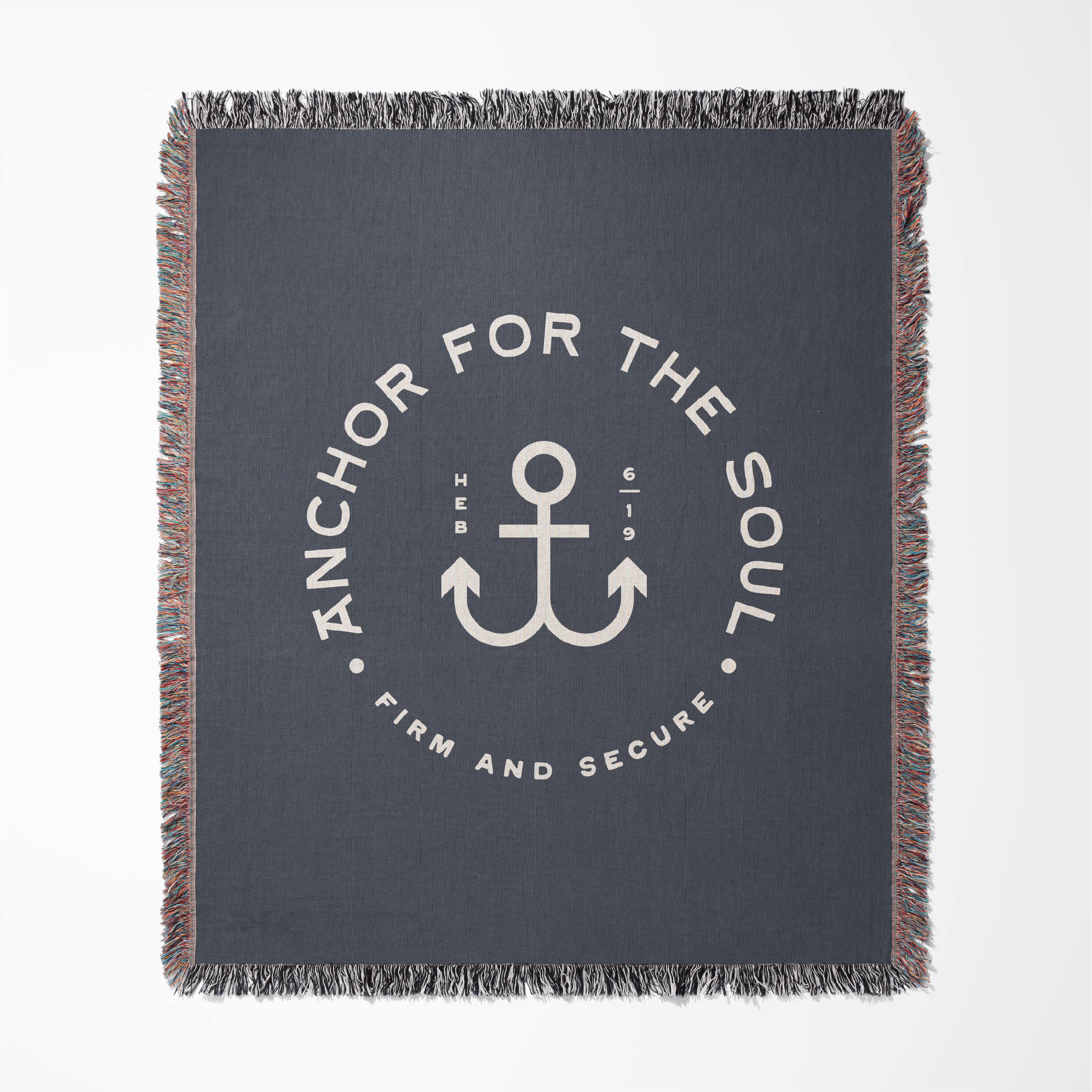 Anchor for the soul firm and secure woven blanket