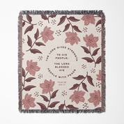 The Lord Gives Strength & Peace Woven Blanket – Psalm 29:11 Christian Throw