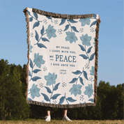 My Peace I Leave With You Woven Blanket – John 14:27 Christian Throw