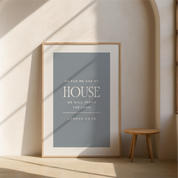 Framed poster with inspirational quote on a wall in a minimalistic room.