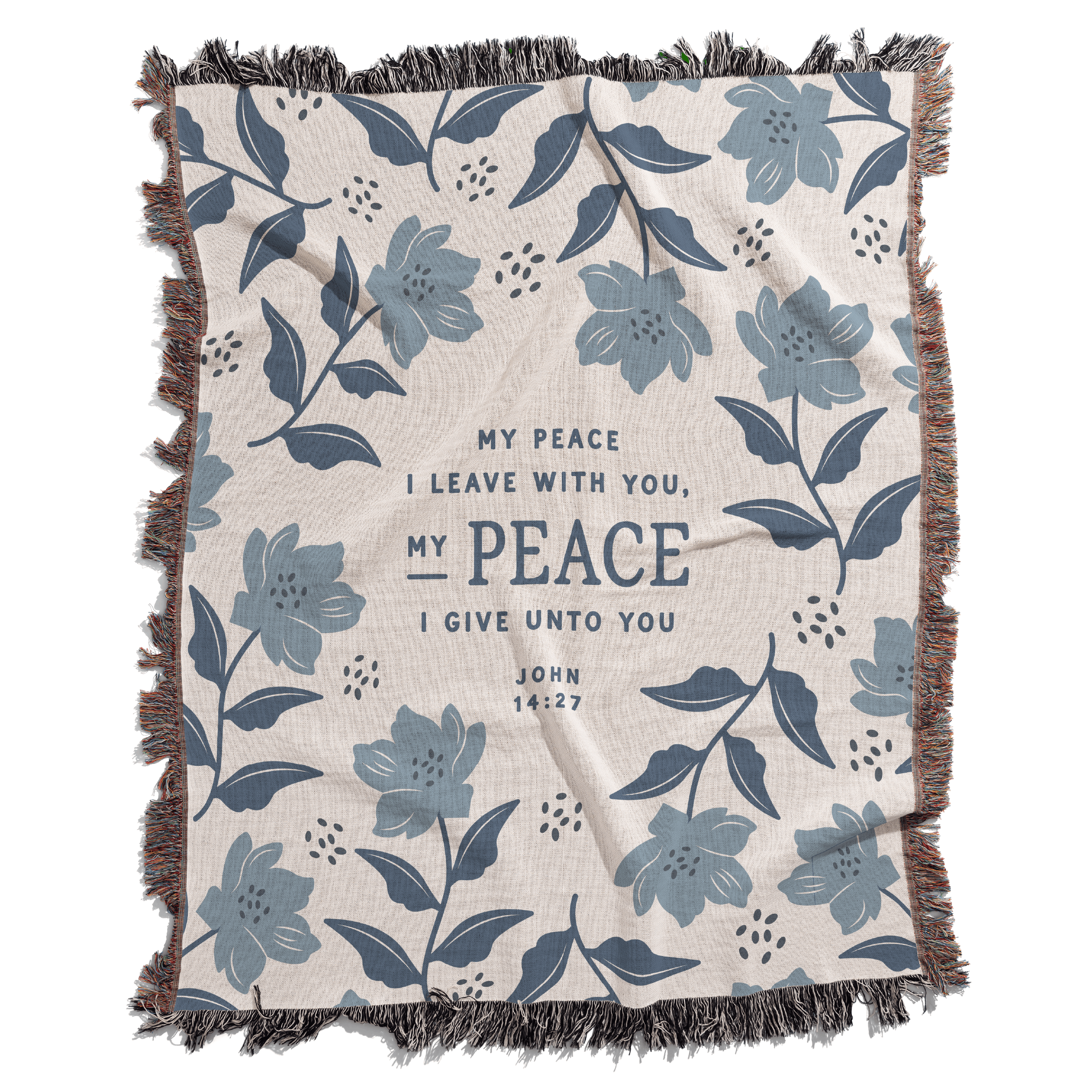 My Peace I Leave With You Woven Blanket – John 14:27 Christian Throw