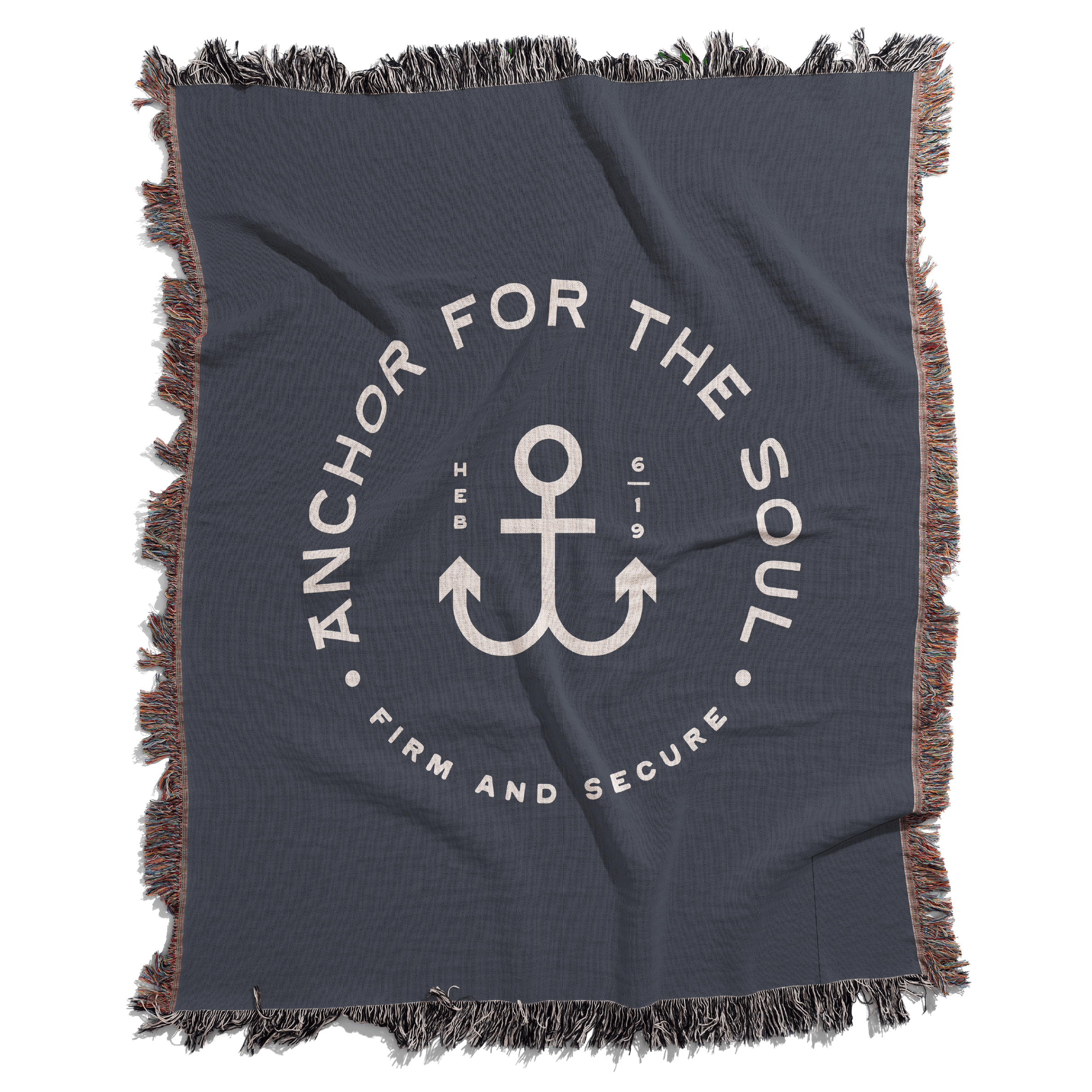 Anchor for the soul firm and secure woven blanket stuido
