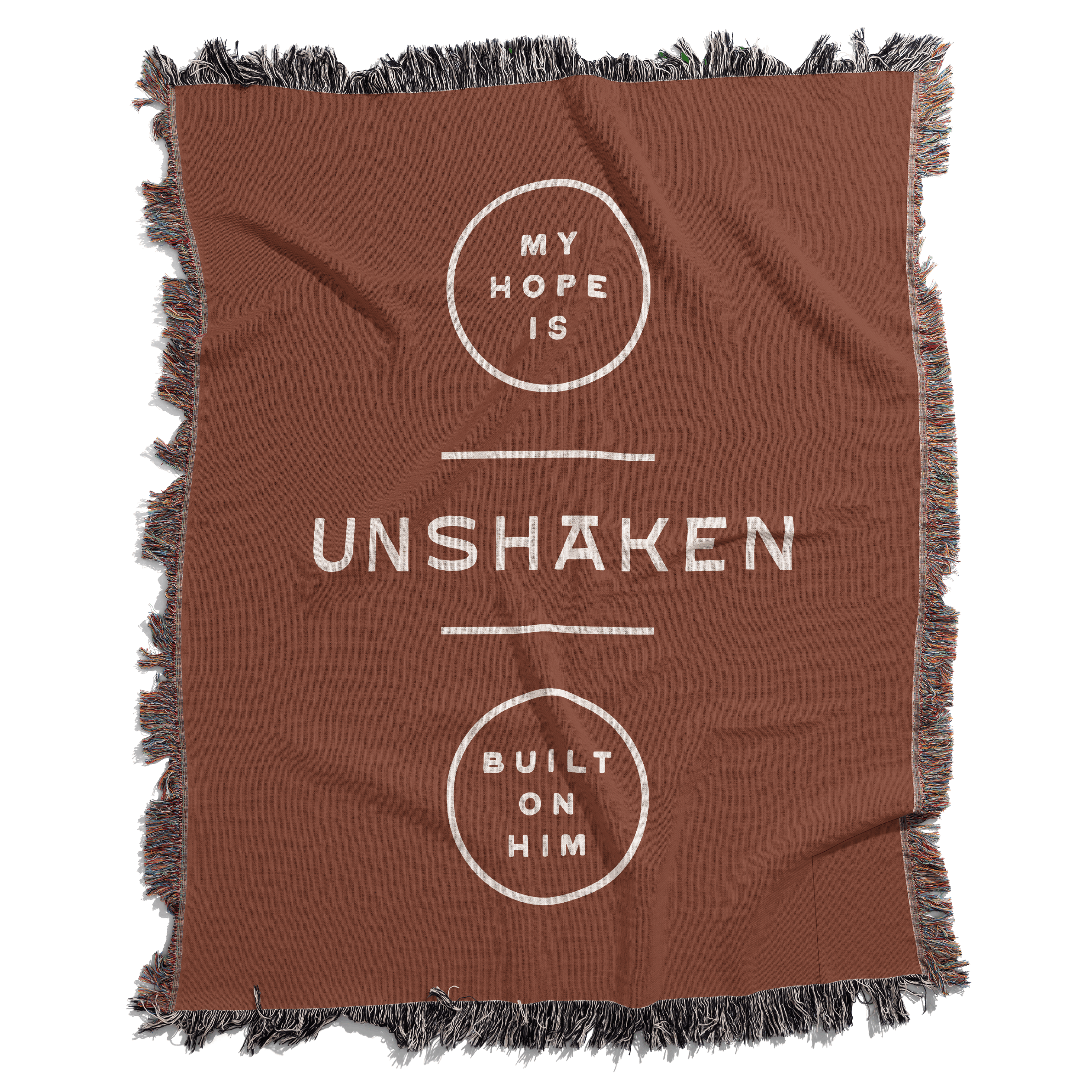 My Hope is Unshaken woven blanket studio