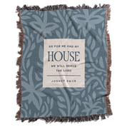 Textile with leaf pattern and inspirational quote on a white background