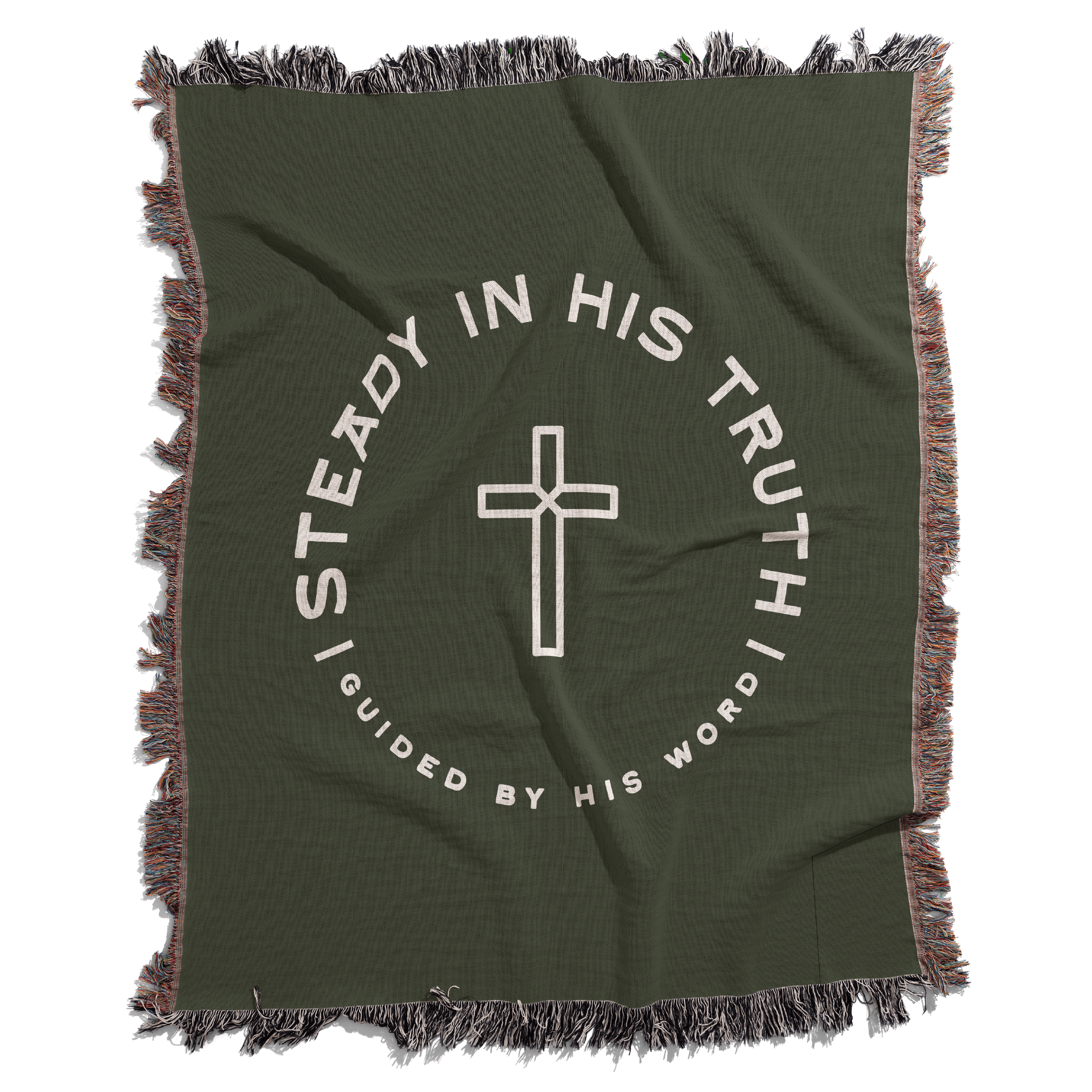 Steady In His Truth woven blanket stuido shot