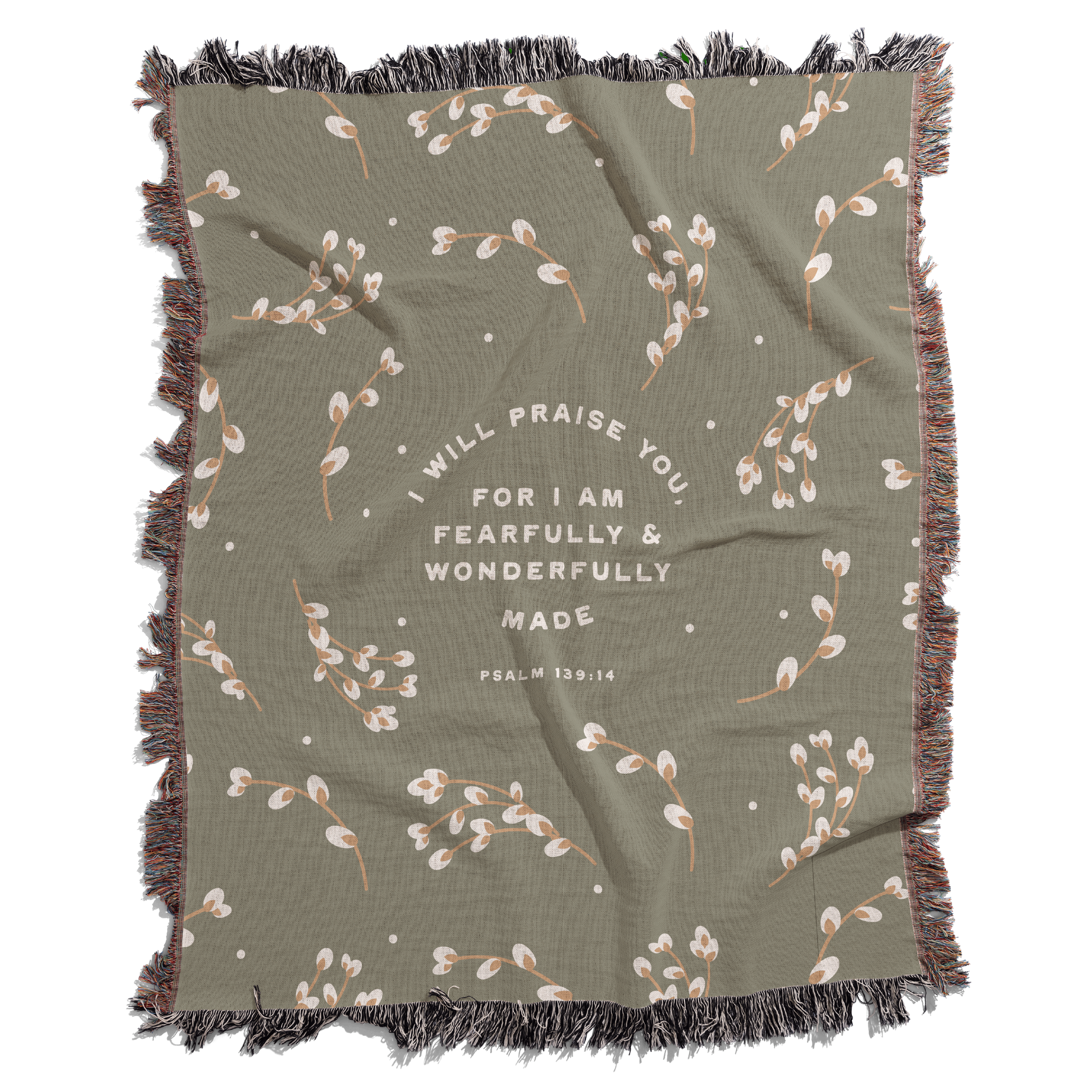 Fearfully & Wonderfully Made Woven Blanket – Psalm 139:14 Christian Throw