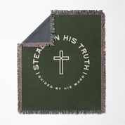 Steady In His Truth woven blanket back 