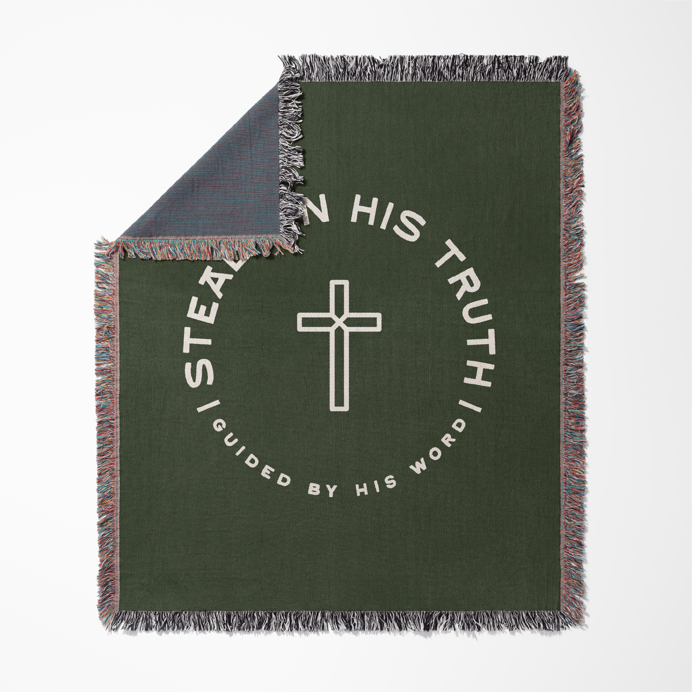 Steady In His Truth woven blanket back 