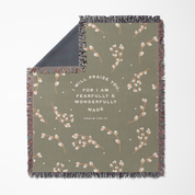 Fearfully & Wonderfully Made Woven Blanket – Psalm 139:14 Christian Throw