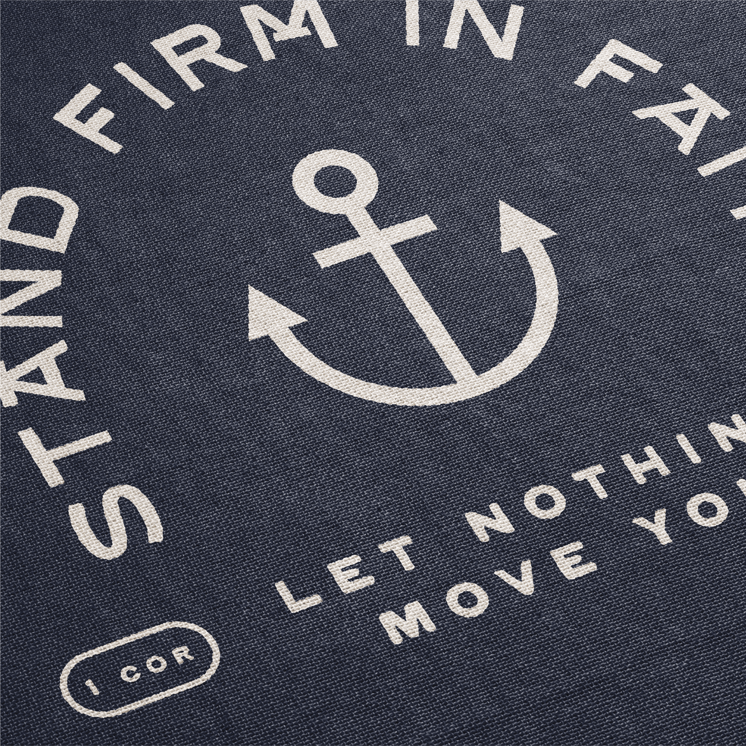 Stand firm in faith Let nothing move you woven blanket Detail