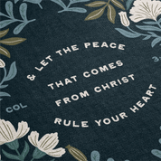 Text with floral design on a dark background