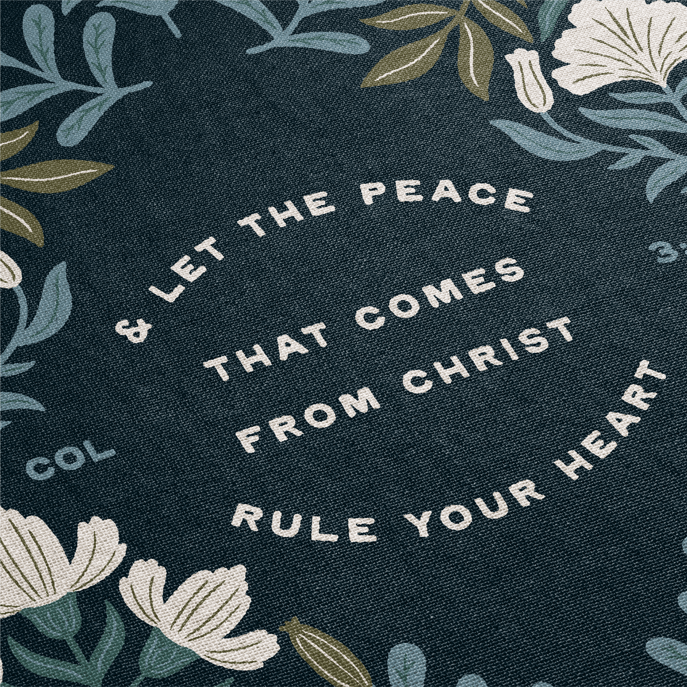 Text with floral design on a dark background
