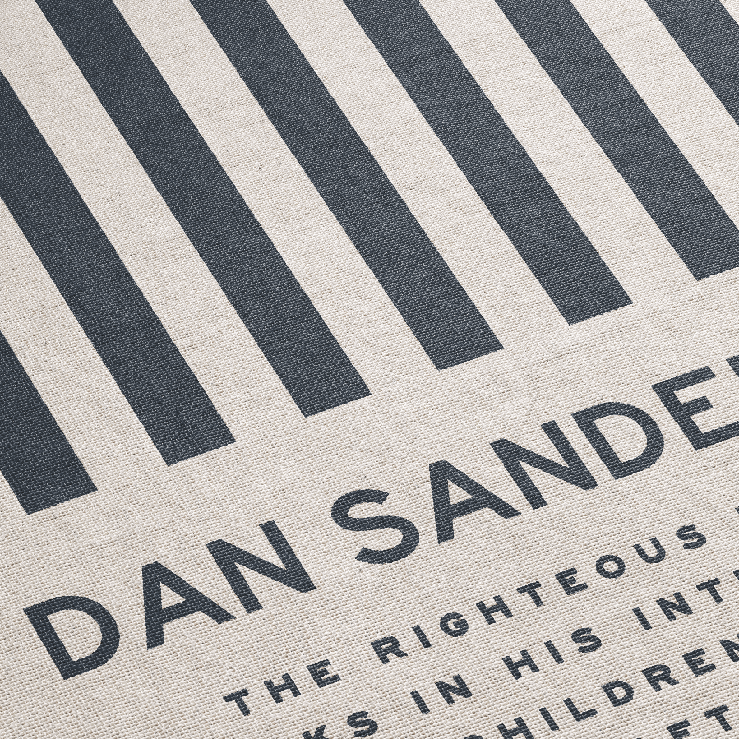 Textured surface with diagonal stripes and 'DAN SANDER' branding.