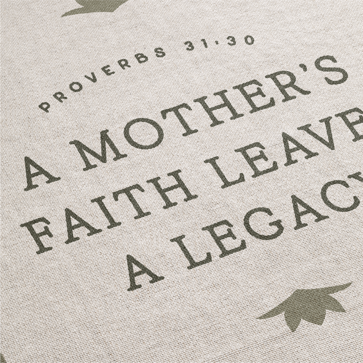 Text on a fabric background with 'Proverbs 31:30' quote.