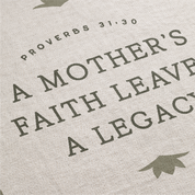 Text on a fabric background with 'Proverbs 31:30' quote.