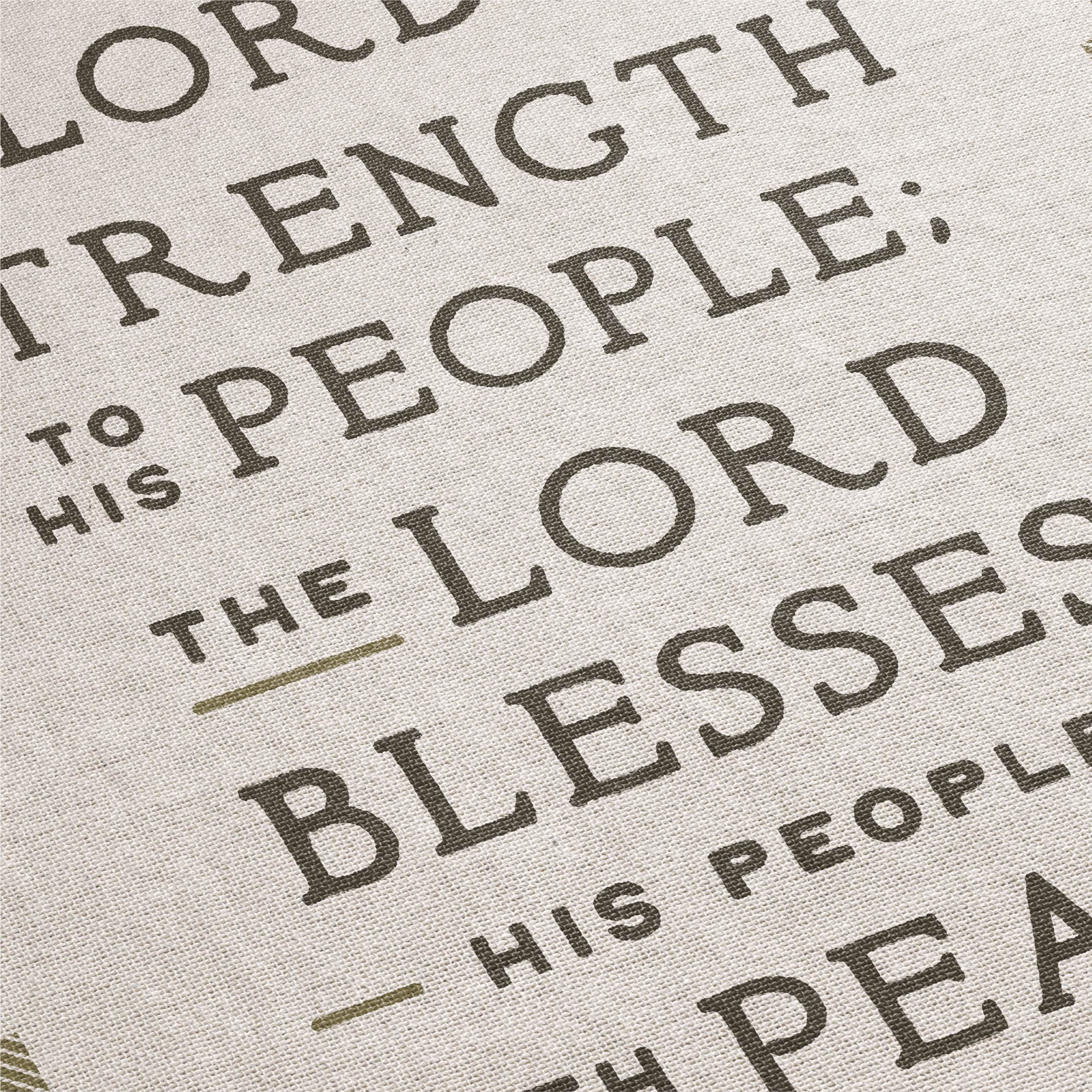 Text on fabric with religious inscription