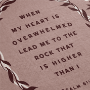 Text on a fabric background with decorative elements