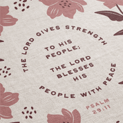 The Lord Gives Strength & Peace Woven Blanket – Psalm 29:11 Christian Throw