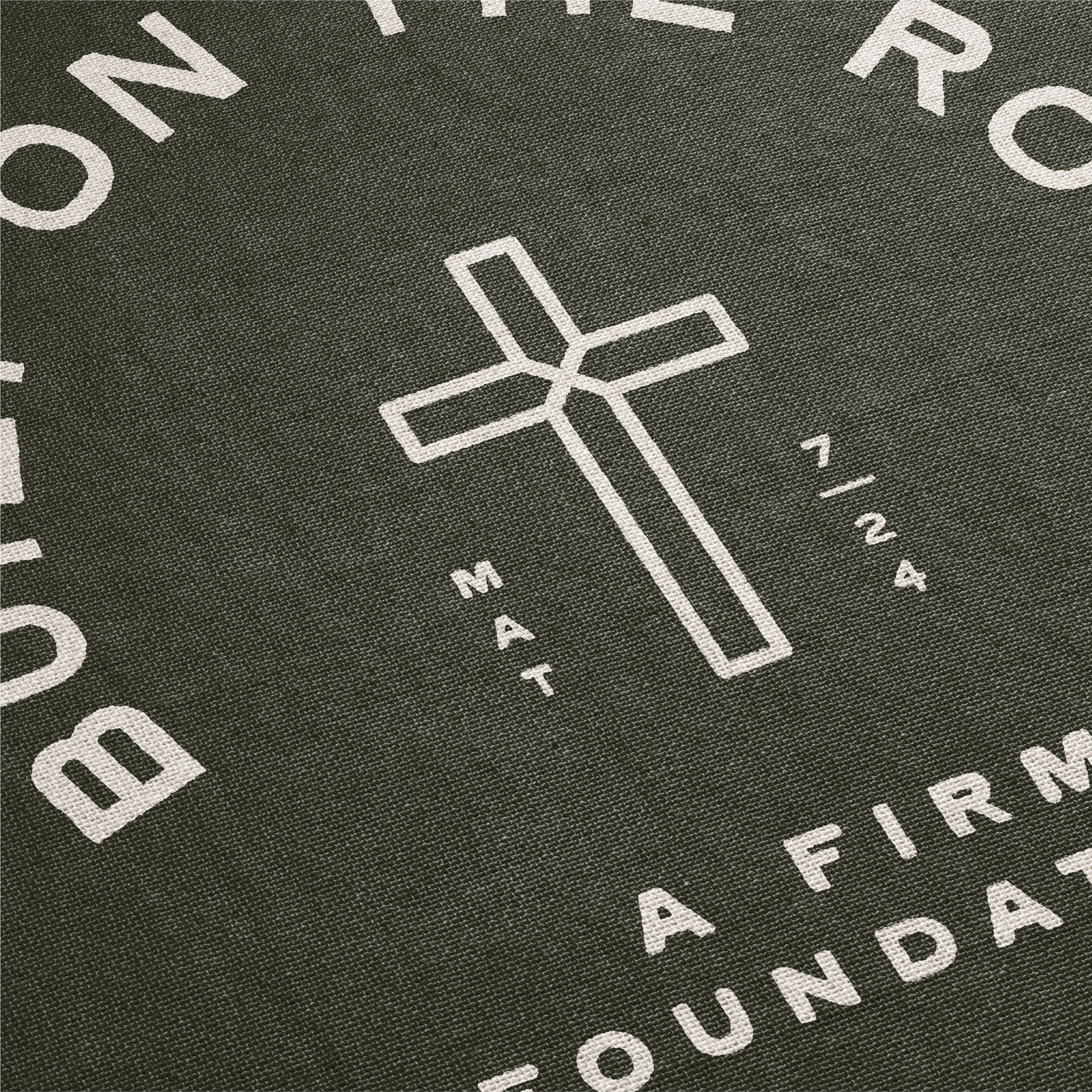 Built On The Rock A Firm Foundation Woven Blanket Detail 