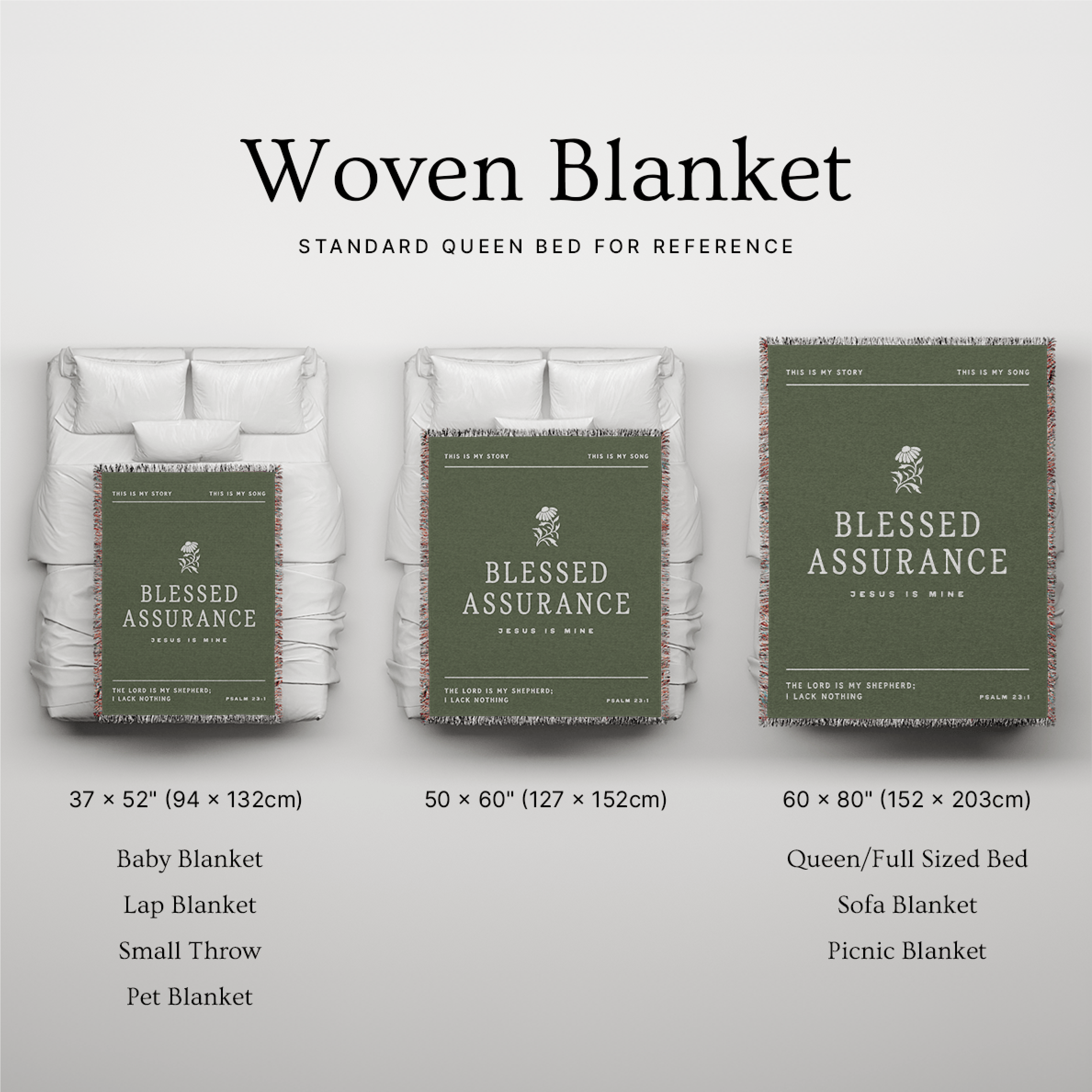 Blessed Assurance Woven Blanket – Christian Hymn Throw