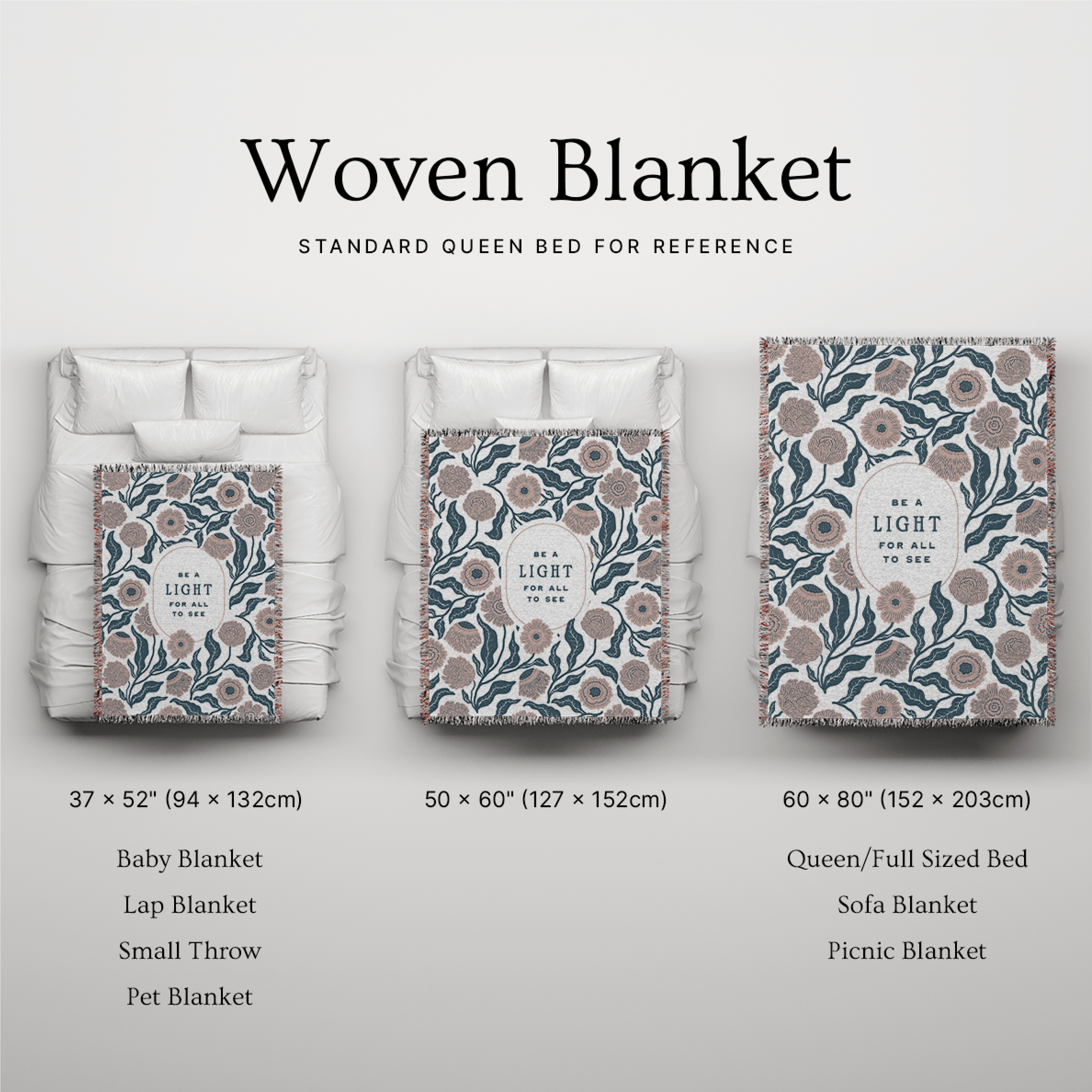 Be a Light Woven Blanket – Faith & Encouragement Christian Throw
